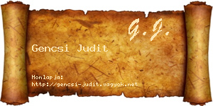 Gencsi Judit névjegykártya